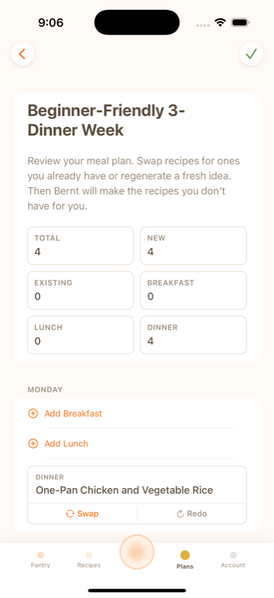 Meal plan detail